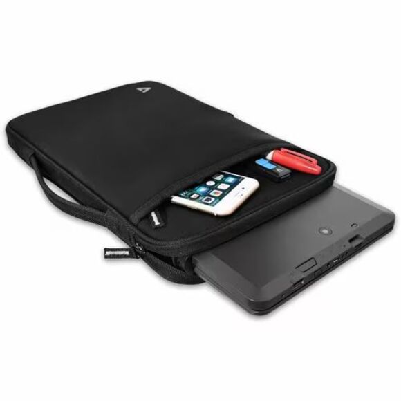 V7 Elite 12.2in Laptop Sleeve Bag with Strap & Handle – Black Case Zippered - Picture 5 of 9